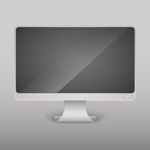 矢量插图.现实的空电脑显示器, pc 显示器隔离.模拟照片