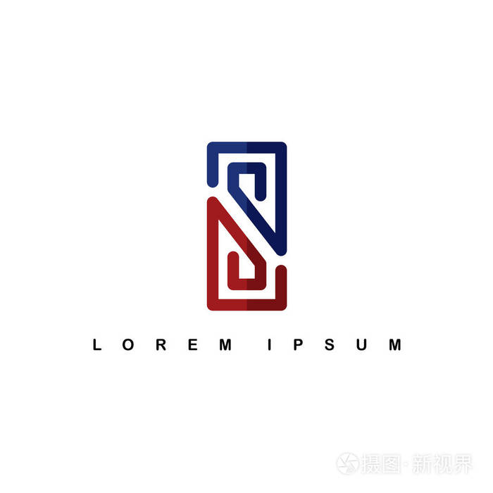 字母s 标志.矢量插图