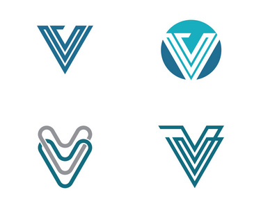 V 字母 Logo 模板矢量