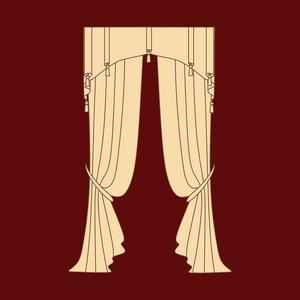 窗帘。室内纺织品。室内装饰纺织品 sketc