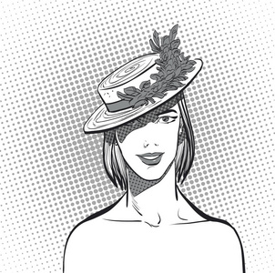 一个女人在一顶小礼帽