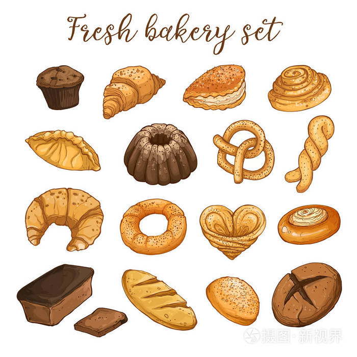 手工绘制的面包插画-正版商用图片0fv1yw-摄图新视界