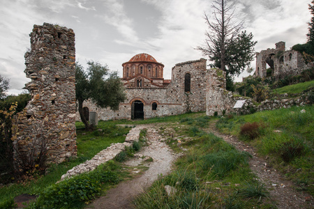 Mystras 拜占庭城堡镇的废墟