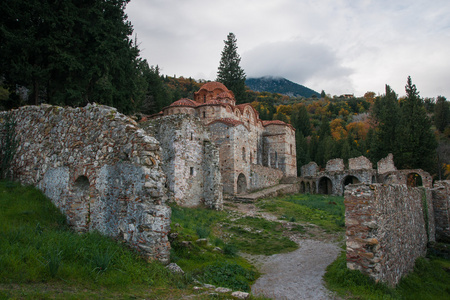 Mystras 拜占庭城堡镇的废墟