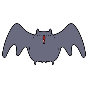 幽灵卡通蝙蝠的矢量插画