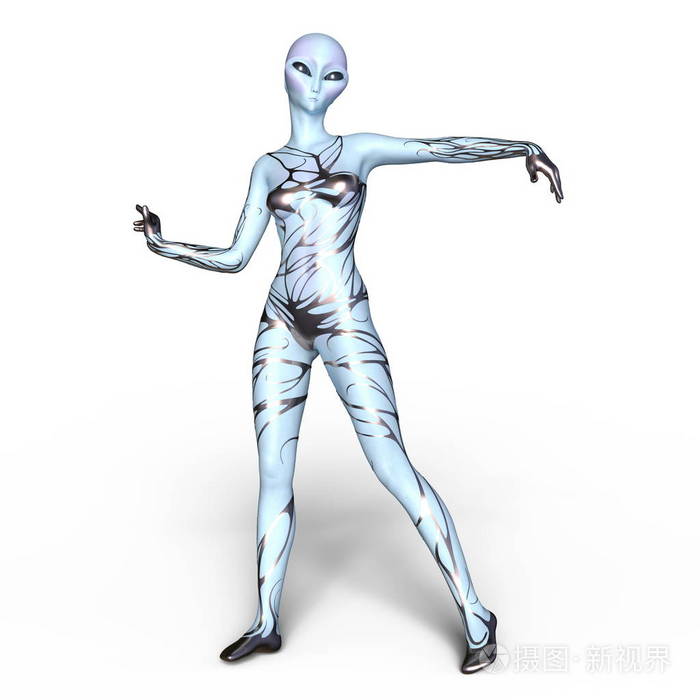 一个女外星人 3d cg 渲染照片-正版商用图片0fv6rk-摄图新视界