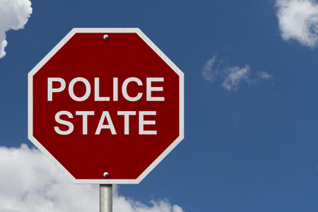 停止警察国家道路标志图片