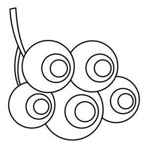 荚 opulus 浆果图标, 轮廓样式