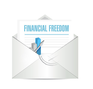 财务自由商业邮件标志概念