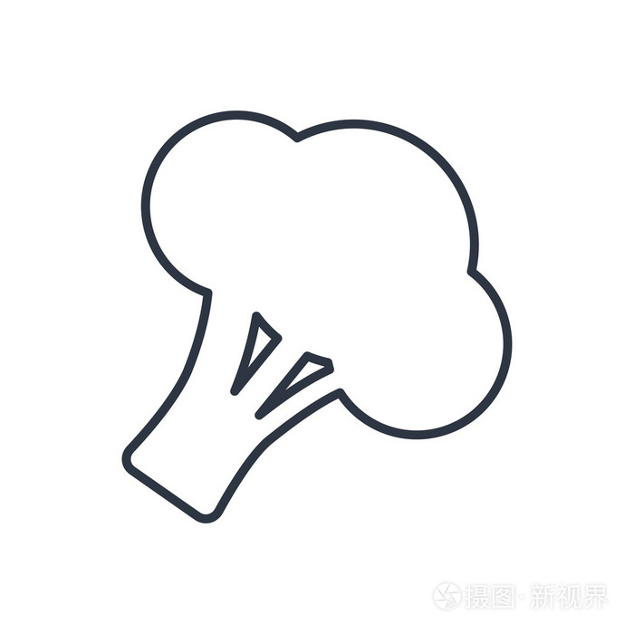 矢量西兰花大纲图标.食品标志插画-正版商用图片0fveox-摄图新视界