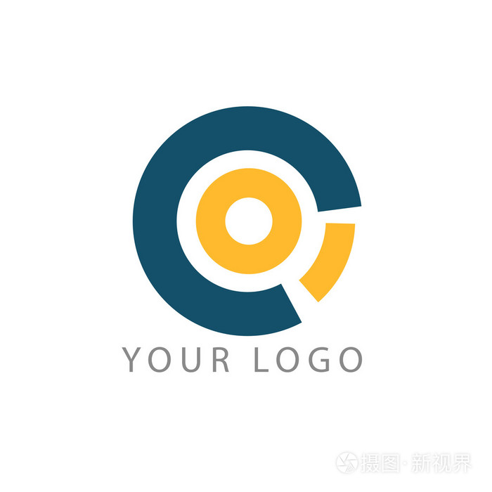抽象光泽的蓝色圆圈标志图标.inf