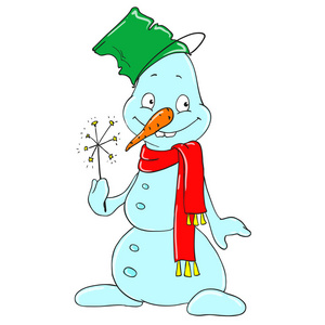 与烟火复古雪人图片