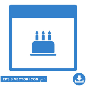 生日蛋糕日历页矢量 Eps 图标