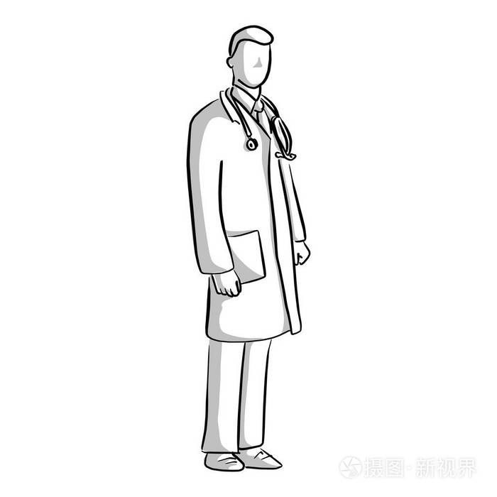 医生卡通素描画像简单图片