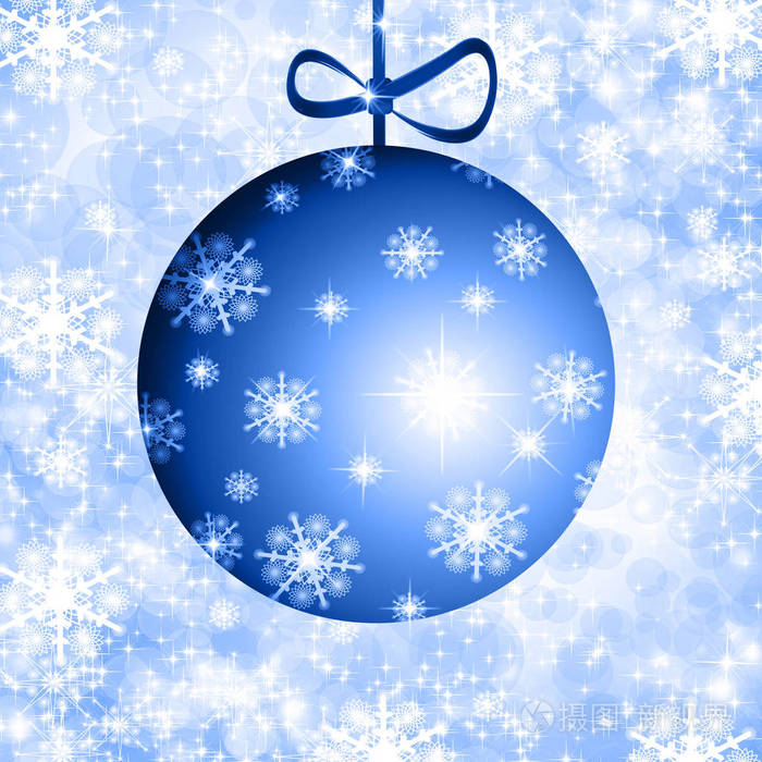 圣诞背景蓝色球
