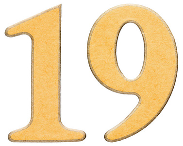 19,十九岁,数词的木材结合黄色插入,伊索照片