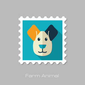 狗平邮票。动物头矢量图
