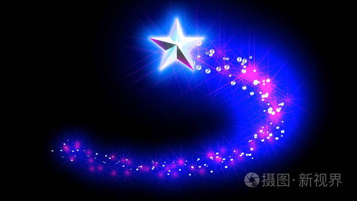闪亮的星光闪耀闪亮的星星和圣诞彗星