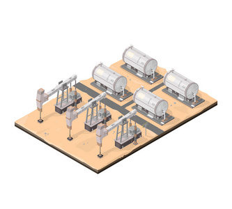 等距沙漠石油钻井井架图标图片