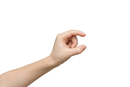 摸东西手势图片