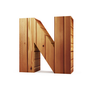 木制字母 N 字母表中的字母