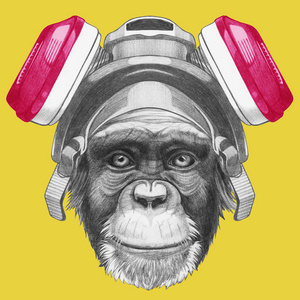 猴子用防毒面具图片
