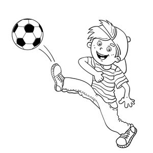 踢足球的简笔画 简单图片