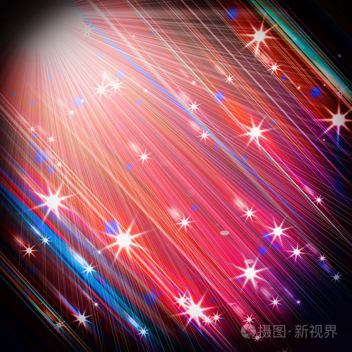 闪闪发光的星星多彩背景模糊