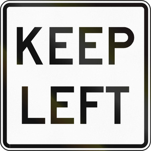 道路标志使用在美国弗吉尼亚州靠左