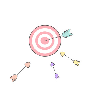 可爱卡通彩色目标矢量插图照片