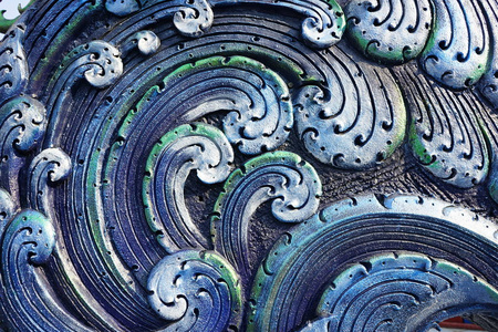 泰国夫子庙彩色波浪混凝土粉刷设计的封闭