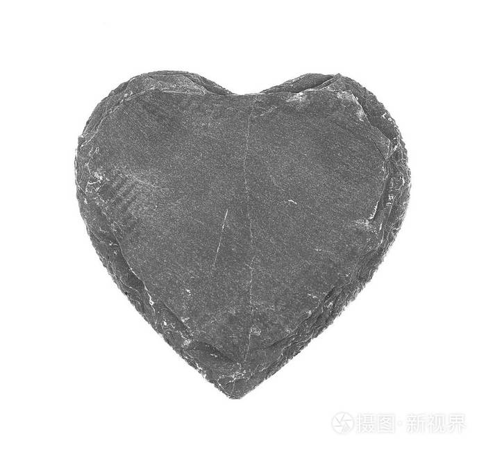 在白色背景上的石心
