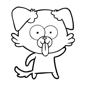 舌头伸出的卡通狗
