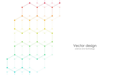 抽象六角形背景。医学科学或技术概念。几何多边形图形。矢量插图