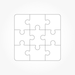 九歪拼图游戏的九块空白模板照片