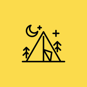 帐篷图标图孤立的矢量标志符号