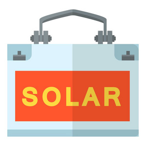 太阳能发电图标, 平面式