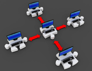 笔记本电脑中困惑的 3d 插图