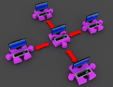 笔记本电脑中困惑的 3d 插图