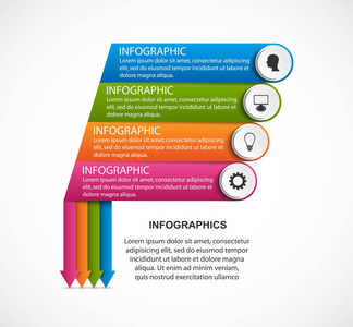 抽象的选项信息图表模板。图表为业务演示文稿或信息横幅