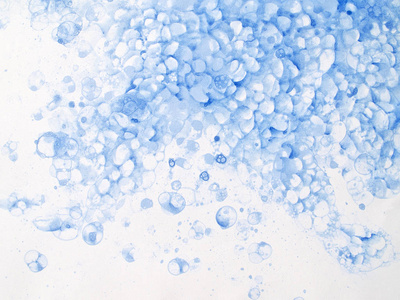 泡沫水彩蓝白色泡沫插画