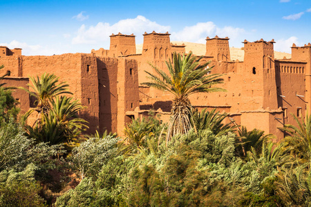 Ait Benhaddou Kasbah，本哈杜，扎，Morocc 的视图