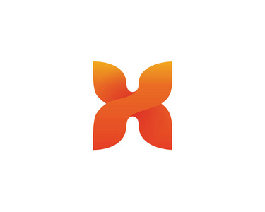 现代燃烧激情圆企业 X 字母徽标符号