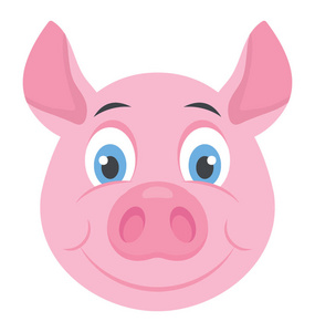 可爱的笑脸猪头吉祥物快乐的猪卡通吉祥物形象张开的双臂,拥抱中国