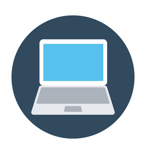 笔记本电脑平面矢量图标图片