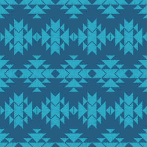 民族波西米亚蓝无缝图案。织物刺绣。部落模式。民俗题材。纺织品融洽