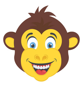 猴脸或大猩猩卡通动物头