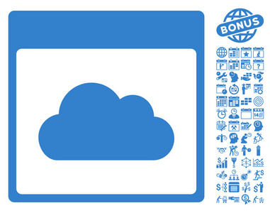 奖金与云日历页单位矢量图标