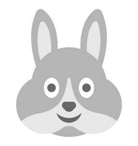 长耳朵的笑脸象征着兔子的表情符号照片