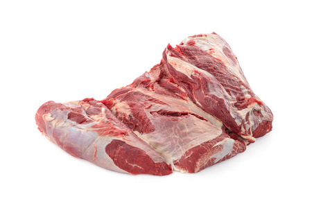 牛肉大块白色背景上的大块牛肉照片